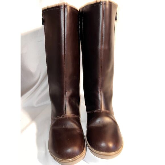 LL BEAN BROWN LEATHER TEK 2.5 WATERPROOF PRIMALOFT LINED FULL ZIP TALL BOOT 7 M - Picture 2 of 8